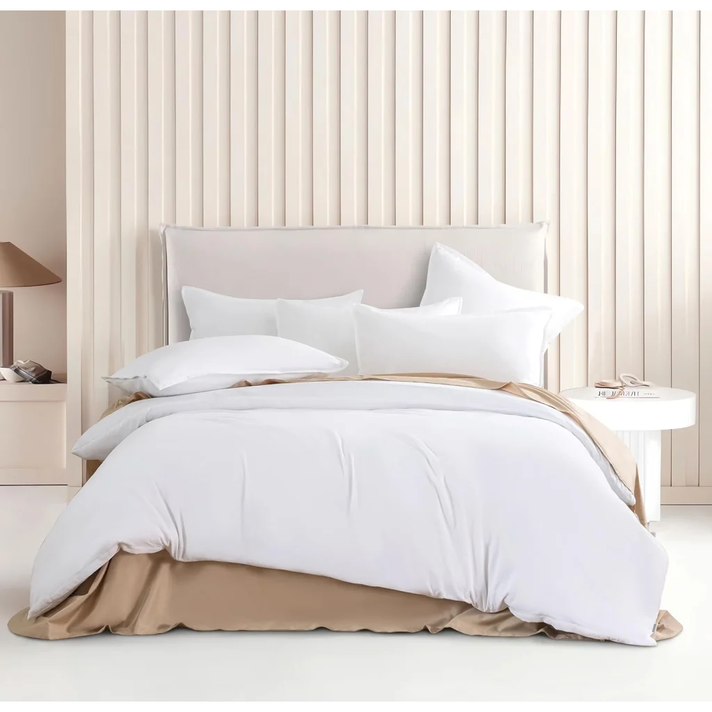 Vintage Washed Microfibre Quilt Cover Set (White Double)