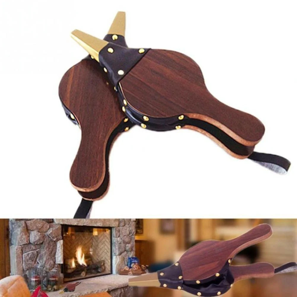 Vintage Wooden Fireplace Blower for Traditional