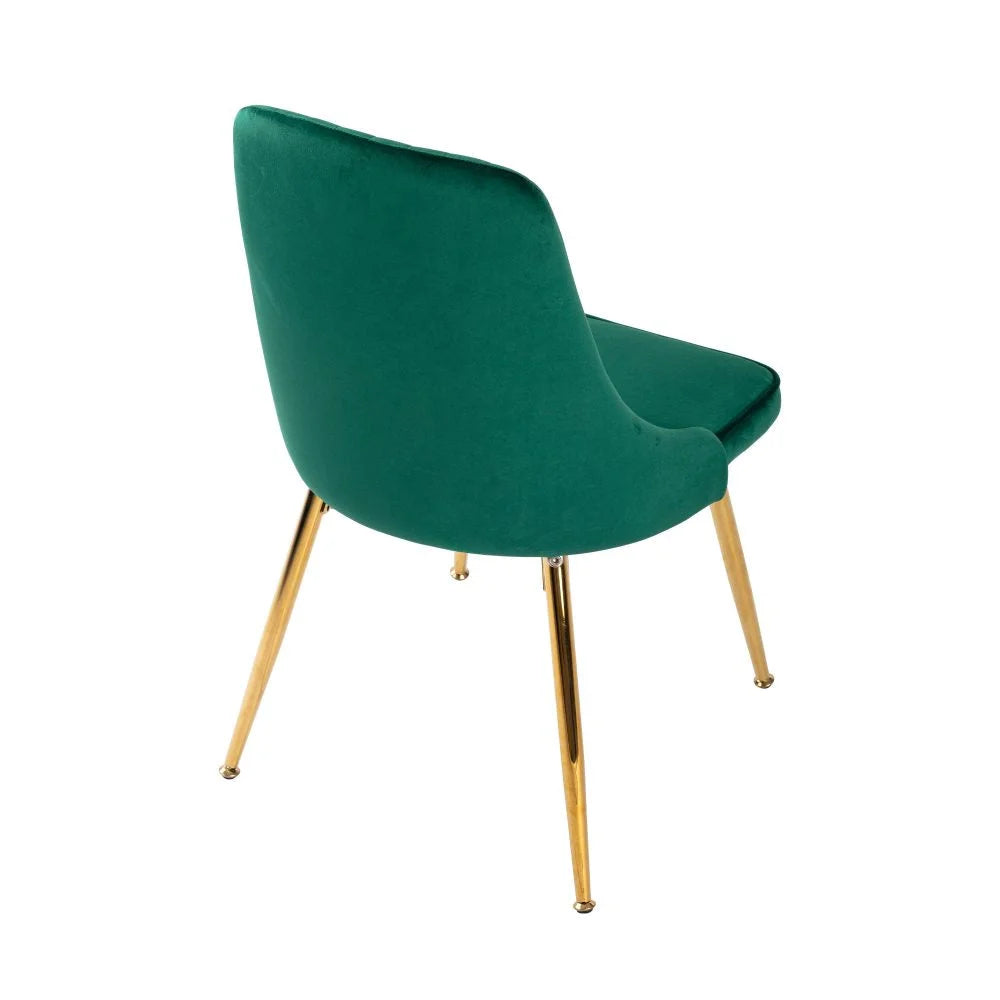 Viva Forever Set of 2 Green Velvet Dining Chairs-Art Deco