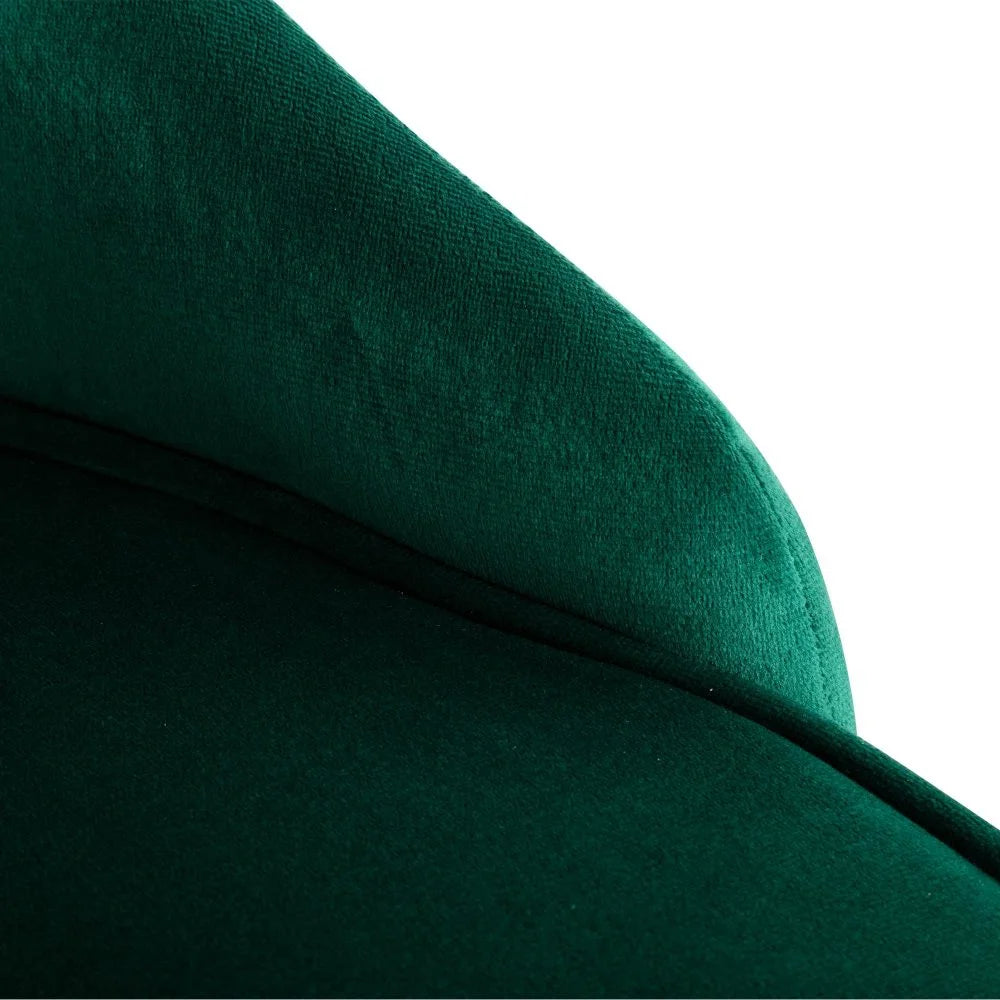 Viva Forever Set of 2 Green Velvet Dining Chairs-Art Deco