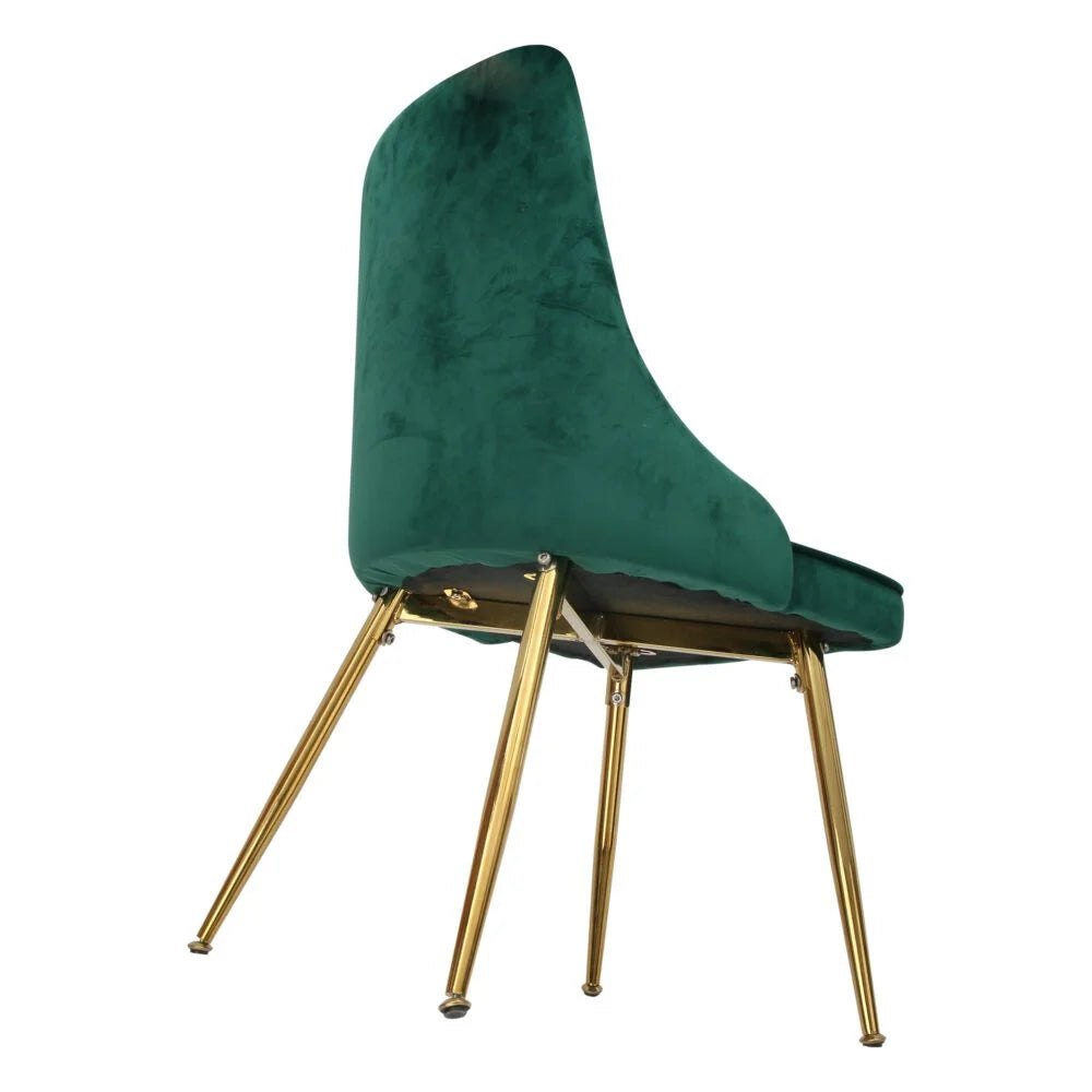 Viva Forever Set of 2 Green Velvet Dining Chairs-Art Deco