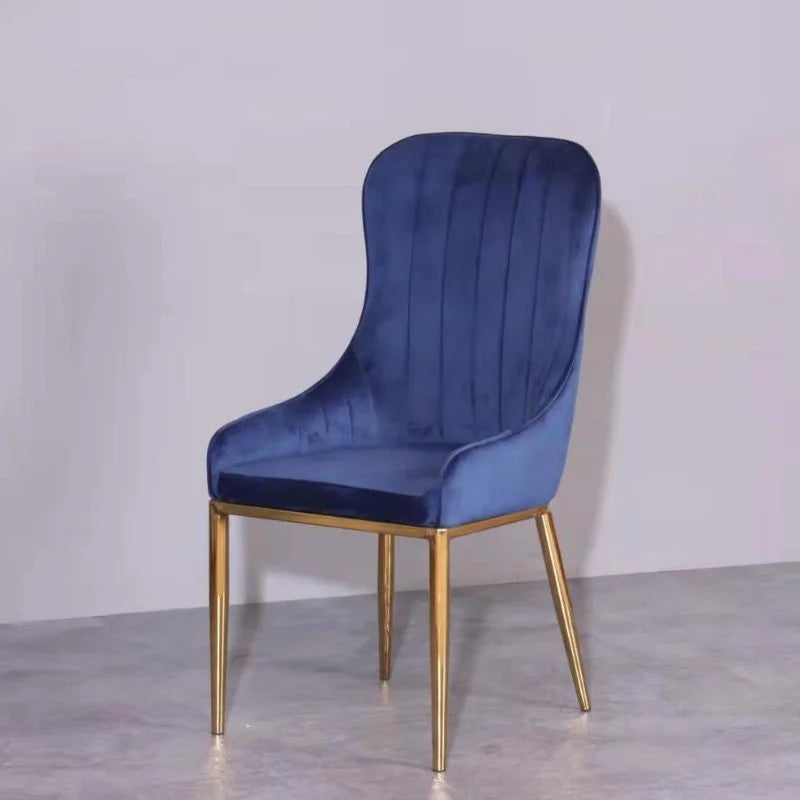Vivian Blue Gold Velvet Dining Chair - Furniture