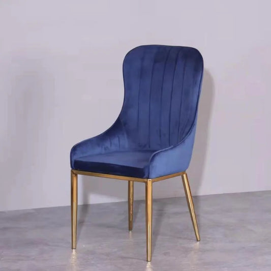 Vivian Blue Gold Velvet Dining Chair - Furniture