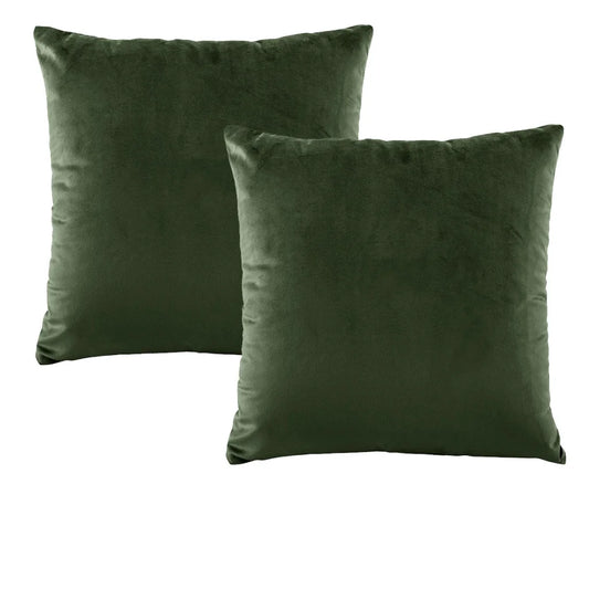 Vivid Coordinates Forest Green Velvet European Pillowcases