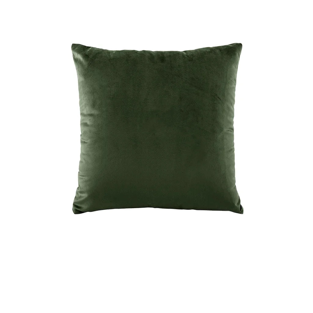 Vivid Coordinates Square Forest Green Velvet Cushion