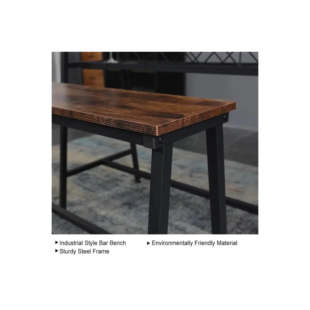 Viviendo Dining Table Bar Table with Wine Storage Rack