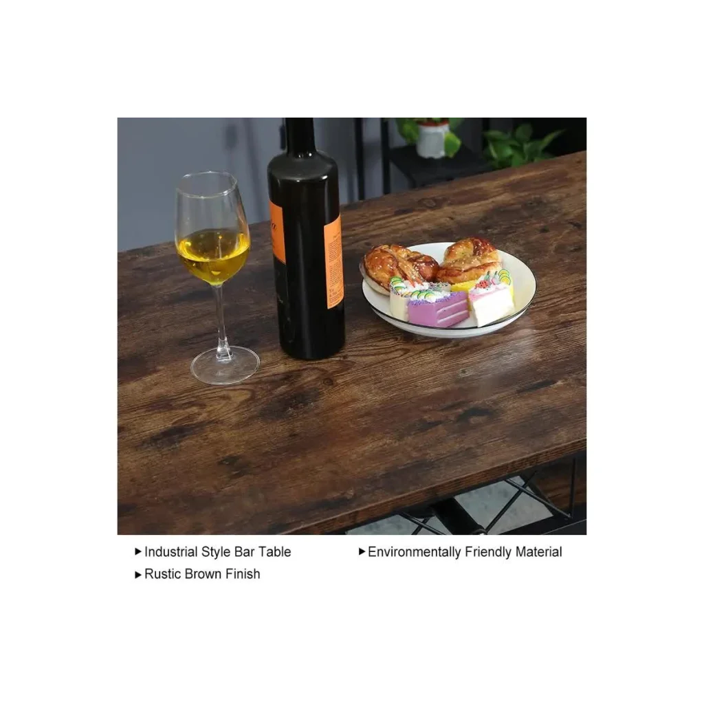 Viviendo Dining Table Bar Table with Wine Storage Rack