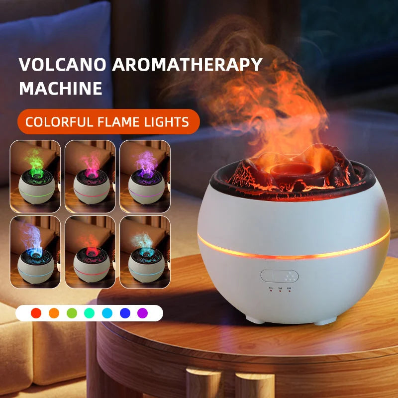 Volcanic Flame Aroma Diffuser (Black Crack Style)- 360ml