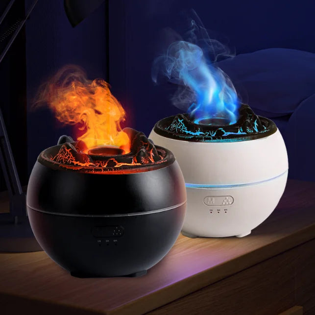 Volcanic Flame Aroma Diffuser (Black Crack Style)- 360ml