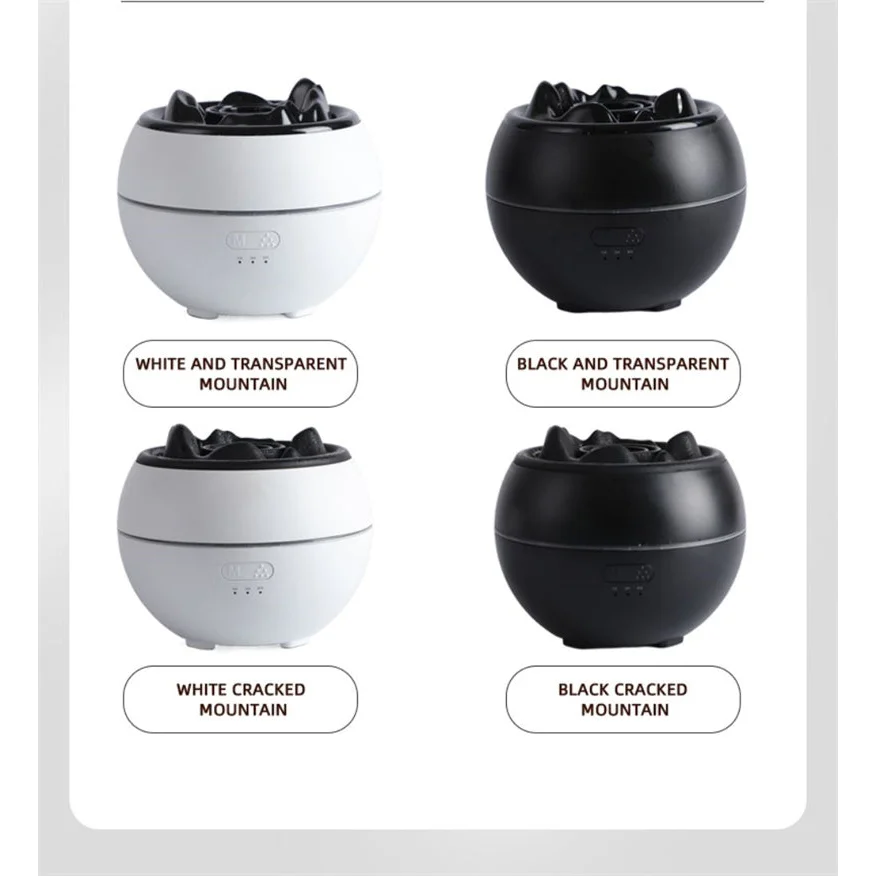 Volcanic Flame Aroma Diffuser (Black Crack Style)- 360ml