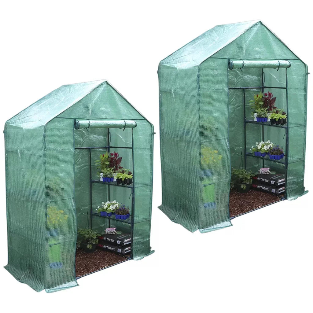 Walk-in Greenhouse 2 Tier Twin Pack 195 x 143 x 73 cm