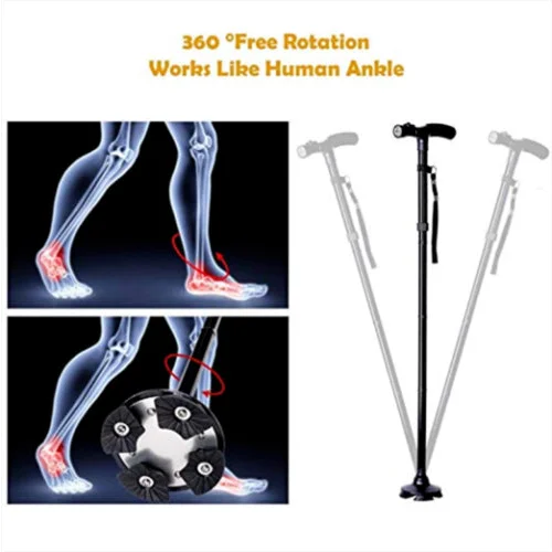 Walking Stick Cane Folding Handle Adjustable Fixed LED