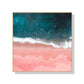 Wall Art 100cmx100cm - Pink Sea with Wood Frame Canvas
