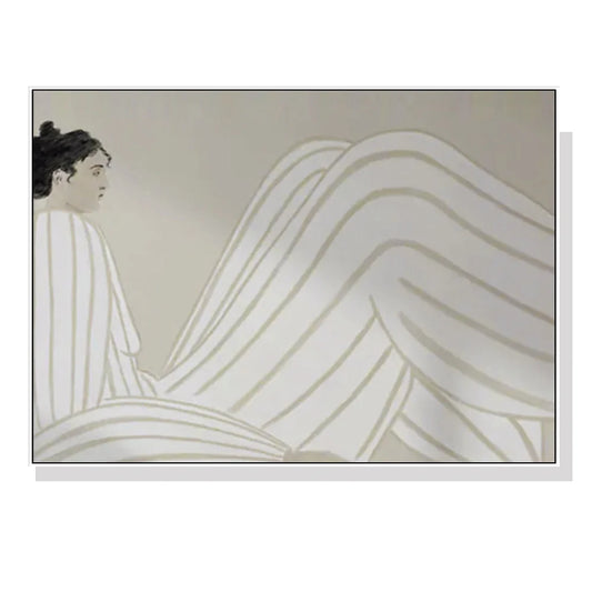 Wall Art 100cmx150cm - Abstract Lady with White Frame