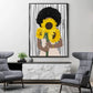 Wall Art 100cmx150cm - African Woman Sunflower with Black