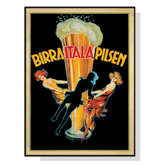 Wall Art 100cmx150cm - Birra Itala Pilsen with Black Frame
