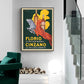 Wall Art 100cmx150cm - Florio Cinzano with Black Frame