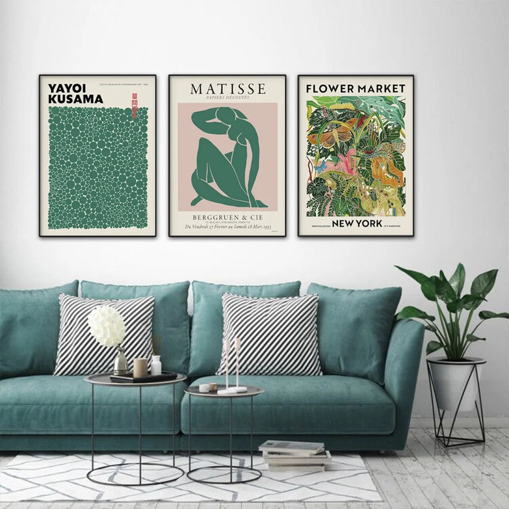 Wall Art 100cmx150cm - Flower Market Matisse Print Yayoi