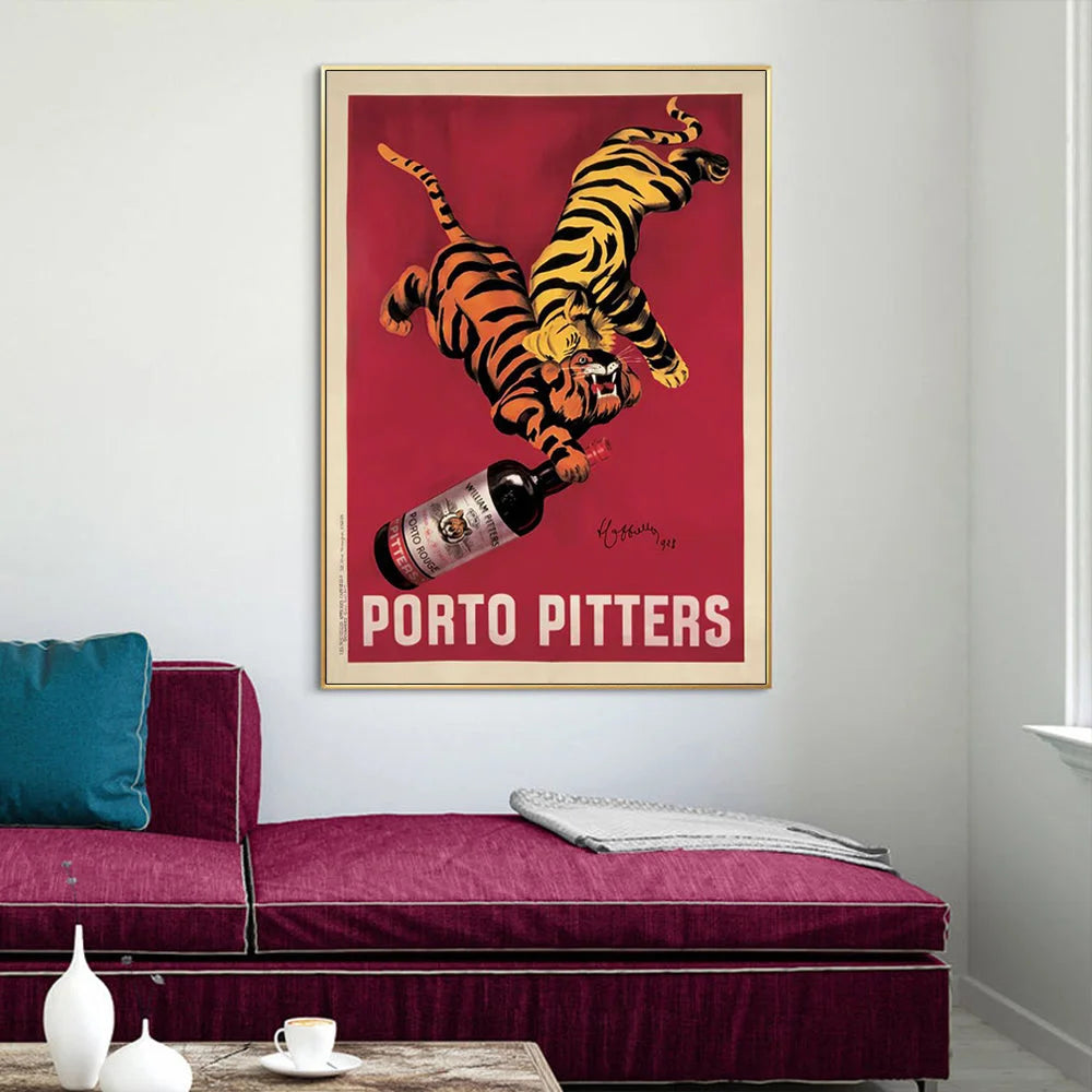 Wall Art 100cmx150cm - Porto Pitters Vintage with Gold
