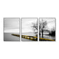 Wall Art - 40cm x 60cm Calm Lake Bridge Tree Scene 3 Sets