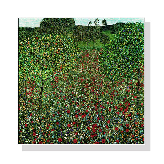 Wall Art 40cmx40cm - Field of Poppies by Gustav Klimt