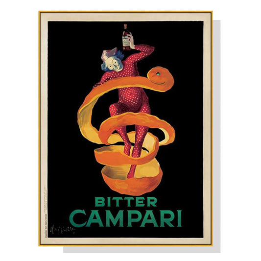 Wall Art 40cmx60cm - Bitter Campari with Gold Frame Canvas