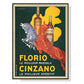 Wall Art 40cmx60cm - Florio Cinzano with Black Frame Canvas
