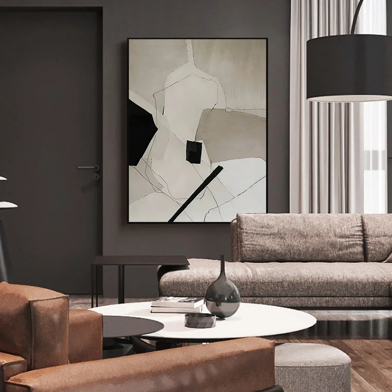 Wall Art 40cmx60cm Modern Abstract 3 Sets - Black Frame