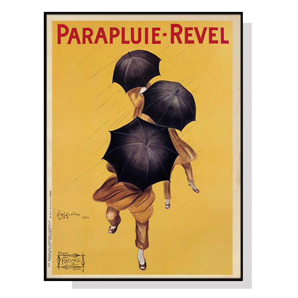 Wall Art 40cmx60cm - Parapluie Revel with Black Frame