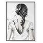 Wall Art 50cm x 70cm Woman Back with Butterfly Black Frame