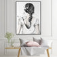 Wall Art 50cm x 70cm Woman Back with Butterfly Black Frame