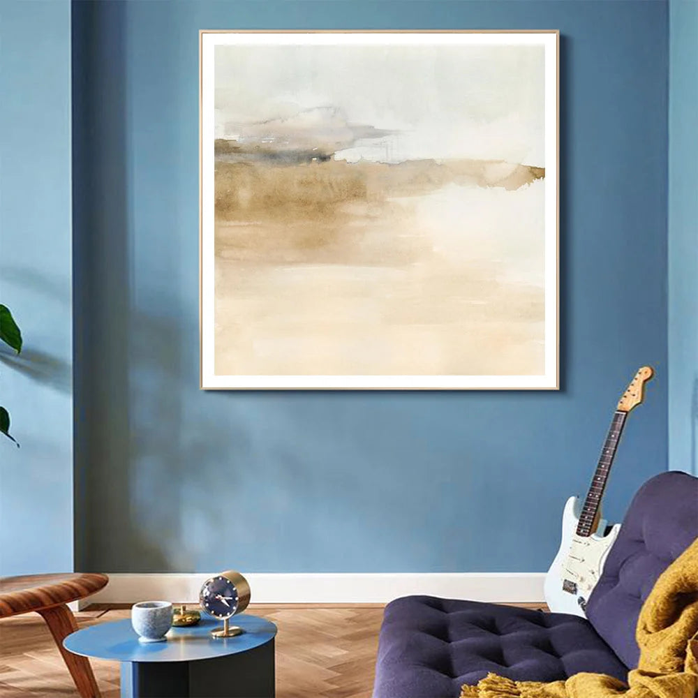 Wall Art 50cmx50cm Atmospheric Edge II Canvas Gold Frame