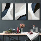 Wall Art 50cmx70cm Abstract Navy Blue 3 Sets - Black Frame