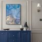 Wall Art 50cmx70cm Light Blue Marble with Gold Splash