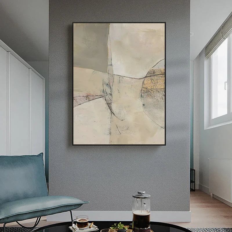 Wall Art 50cmx70cm Modern Abstract 3 Sets - Black Frame