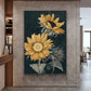 Wall Art 50cmx70cm Sunflowers - Black Frame Canvas - Home &