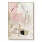 Wall Art - 60cm x 90cm Abstract Pink Gold Frame Canvas
