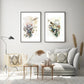 Wall Art 60cm x 90cm Berries and Protea 2 Sets Black Frame
