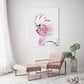 Wall Art 60cm x 90cm Pink Galah White Frame Canvas - Home &