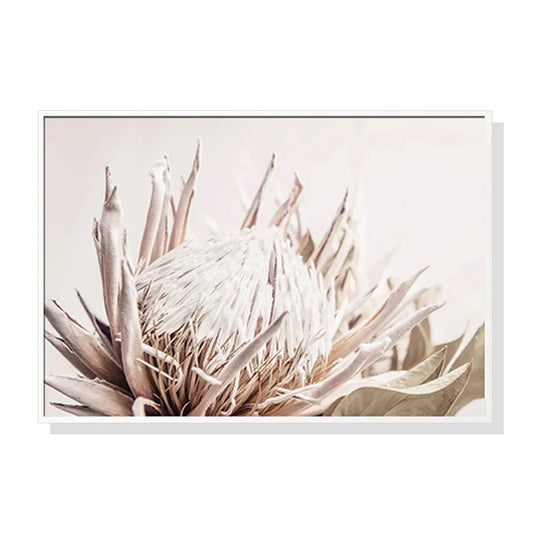 Wall Art - 60cm x 90cm Pure Protea II White Frame Canvas