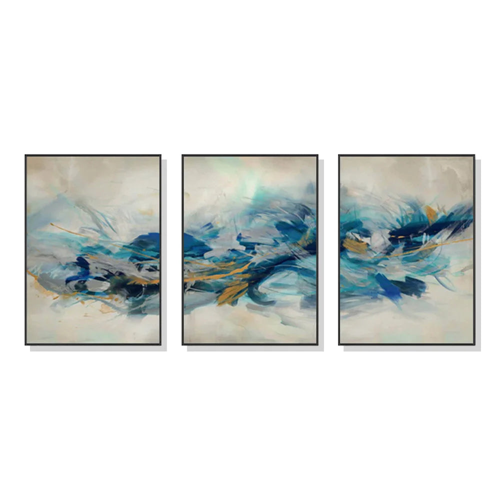 Wall Art 60cm x 90cm The Universal 3 Sets Black Frame