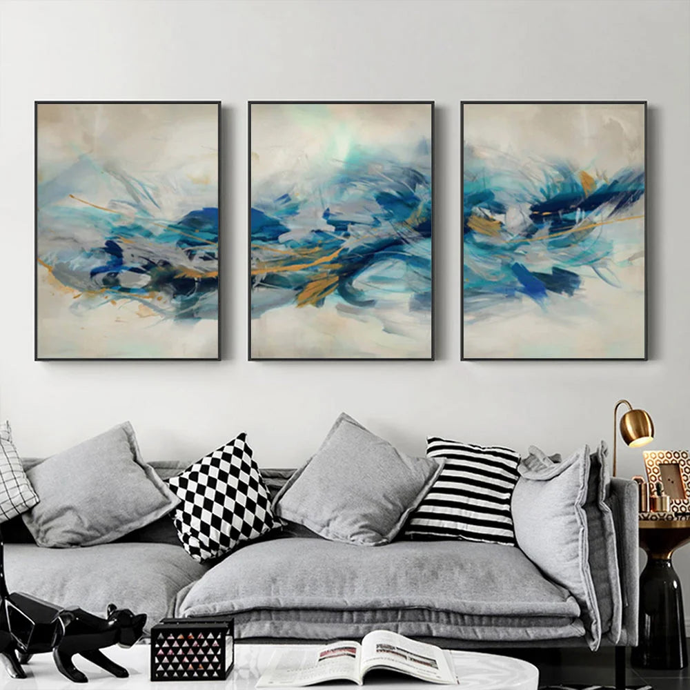 Wall Art 60cm x 90cm The Universal 3 Sets Black Frame