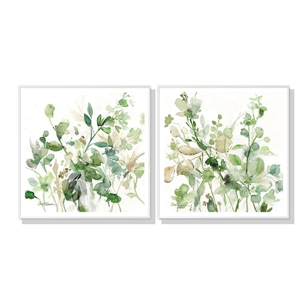 Wall Art 60cmx60cm Sage Garden by Carol Robinson 2 Sets