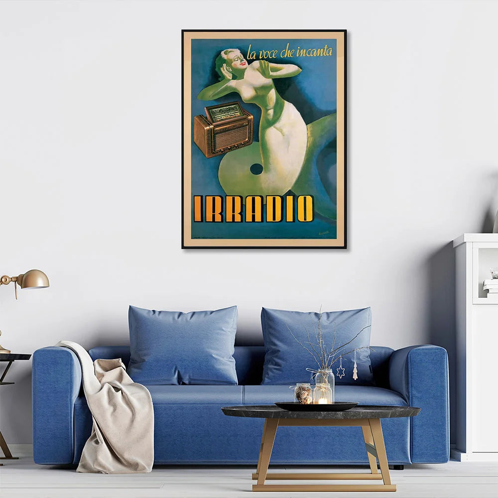 Wall Art 60cmx90cm Irradio Cinzano Canvas Black Frame