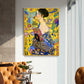 Wall Art 60cmx90cm Lady with a Fan by Klimt - Gold Frame