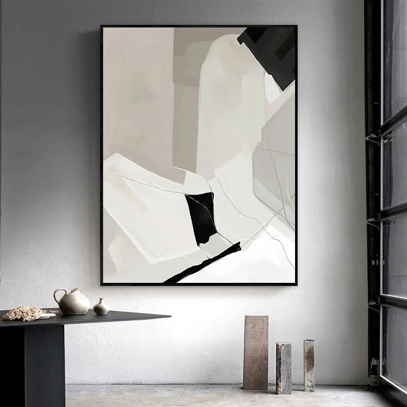 Wall Art 60cmx90cm Modern Abstract 3 Sets - Black Frame
