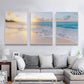 Wall Art 60cmx90cm Ocean and Beach 3 Sets - White Frame