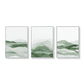 Wall Art 60cmx90cm Sage Green 3 Sets - White Frame Canvas