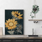 Wall Art 60cmx90cm Sunflowers - Black Frame Canvas - Home &