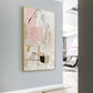 Wall Art - 70cm x 100cm Abstract Pink Gold Frame Canvas